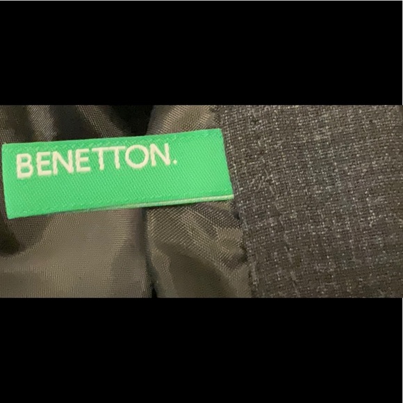 BENETTON Mini Skirt A-line Sz 4 Blk/Gry - Picture 3 of 6